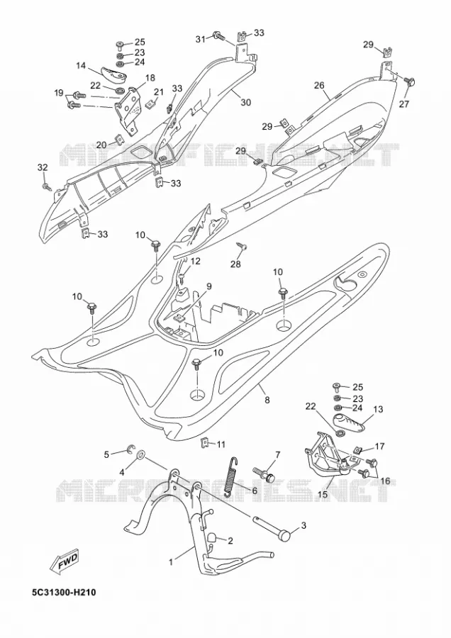 STANDAARD / VOETSTEUN Yamaha SCOOTER 50 2013 OVETTO 4T  YN50F