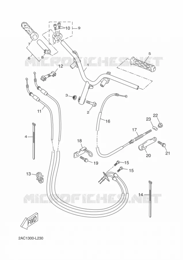 STUUR / KABEL Yamaha SCOOTER 50 2013 OVETTO 4T  YN50F