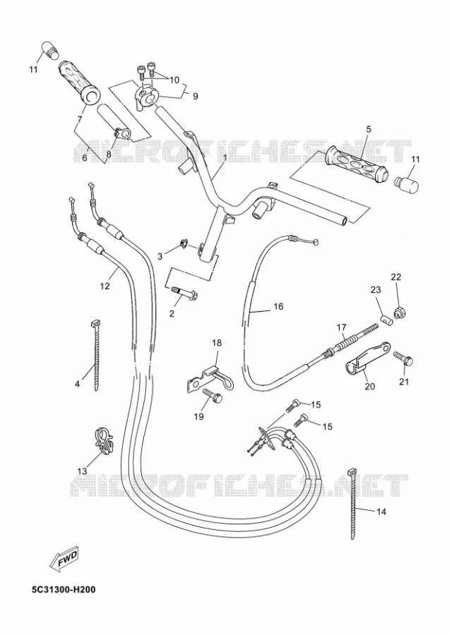 STUUR / KABEL Yamaha SCOOTER 50 2010 NEOS 4T  YN50FNEOS 50 4ST