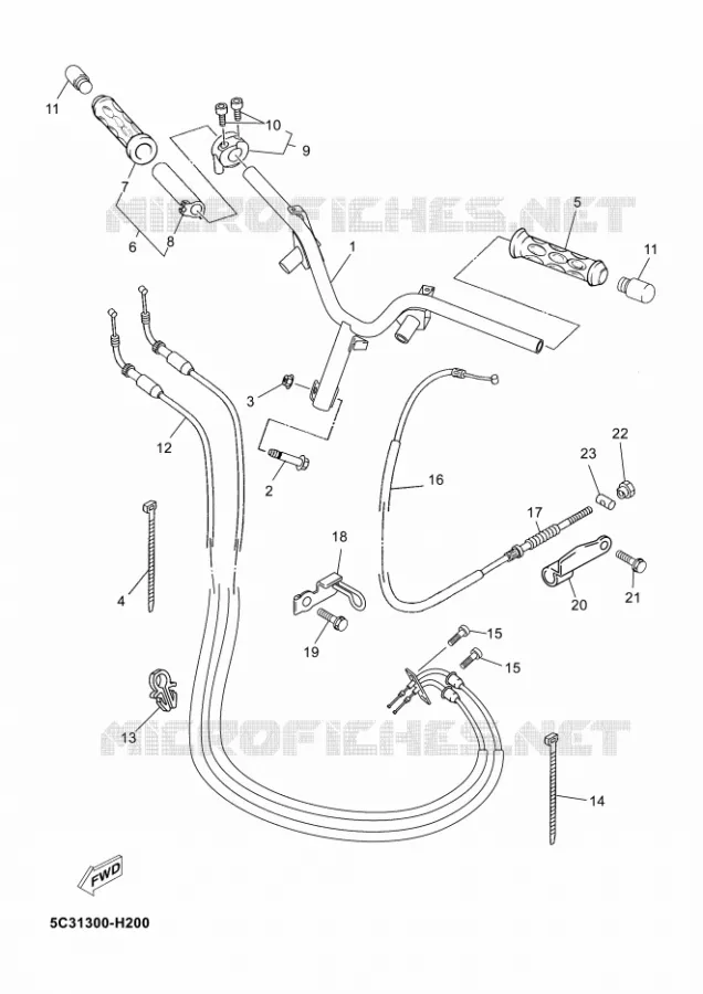 STUUR / KABEL Yamaha SCOOTER 50 2010 NEOS 4T  YN50FNEOS 50 4ST