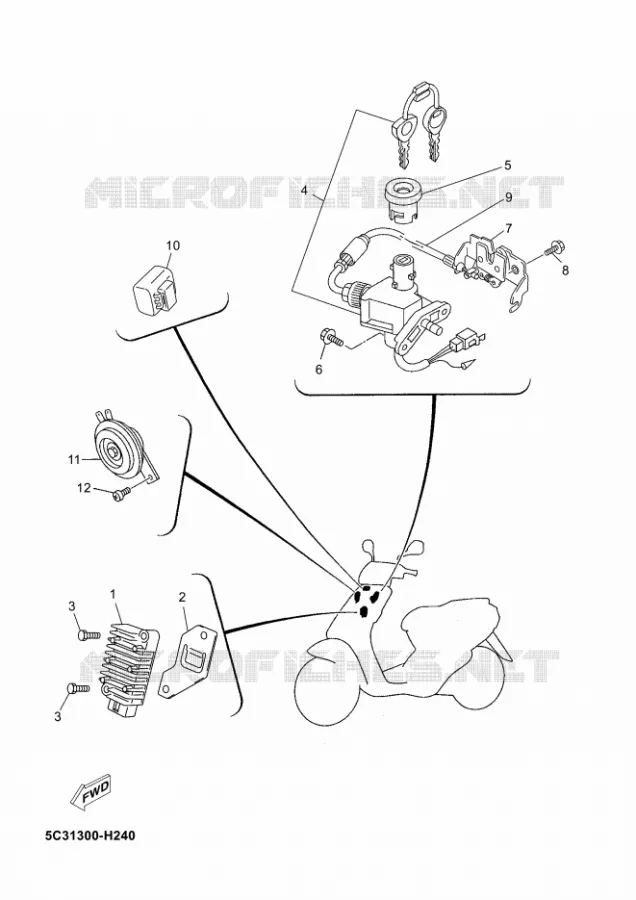 ELECTRISCH 1 Yamaha SCOOTER 50 2010 NEOS 4T  YN50FNEOS 50 4ST
