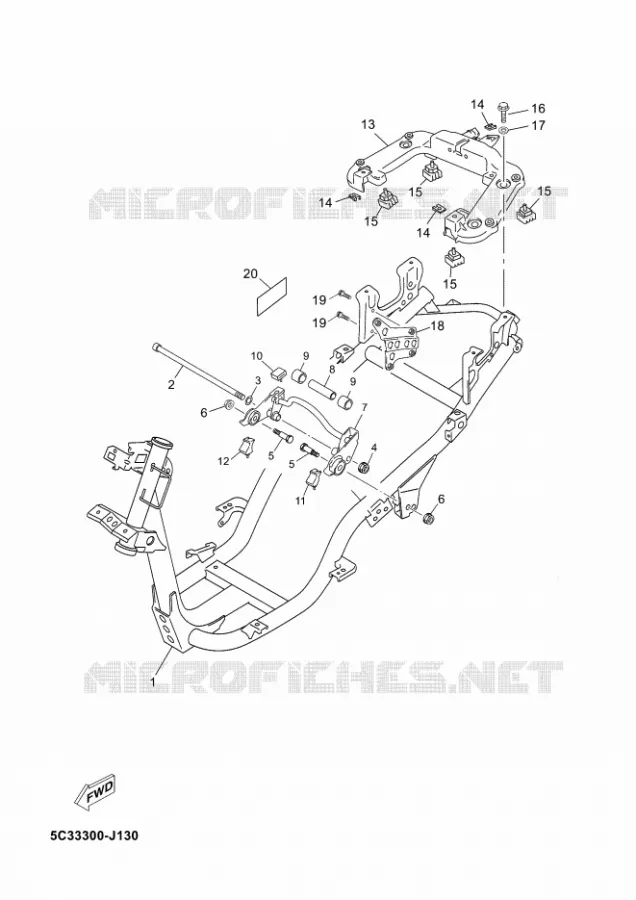 FRAME Yamaha SCOOTER 50 2010 NEOS 4T  YN50FNEOS 50 4ST