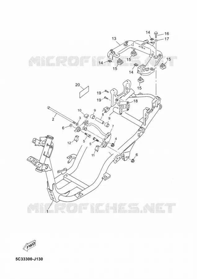 FRAME Yamaha SCOOTER 50 2015 NEOS 4T UBS  YN50FU