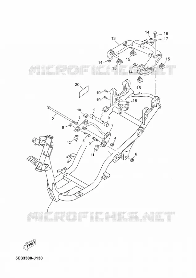 FRAME Yamaha SCOOTER 50 2015 NEOS 4T UBS  YN50FU