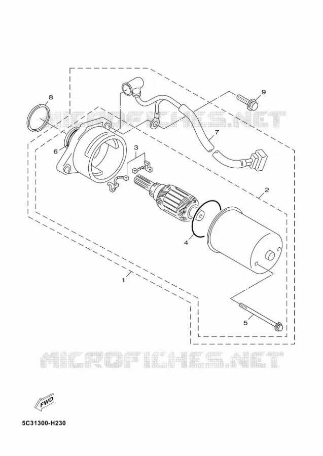 STARTMOTOR Yamaha SCOOTER 50 2015 OVETTO 4T UBS  YN50FU