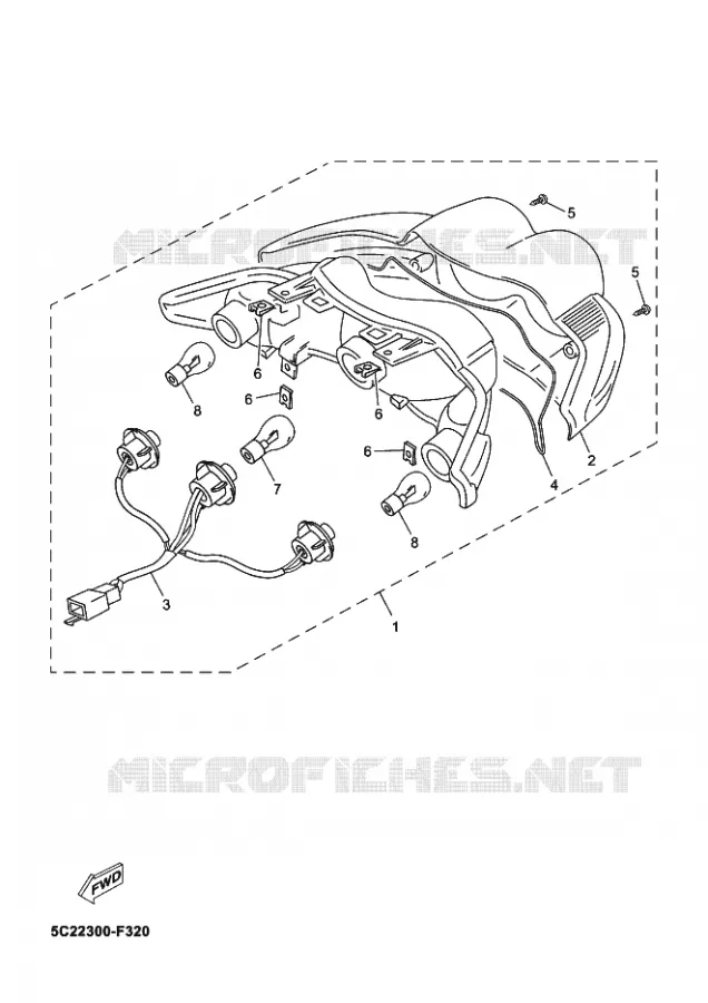 ACHTERLICHT Yamaha SCOOTER 50 2013 OVETTO 4T UBS  YN50FU