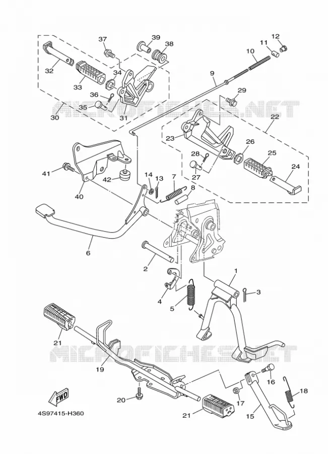 STANDAARD / VOETSTEUN Yamaha SCOOTER 110 2010 CRYPTON  T110C