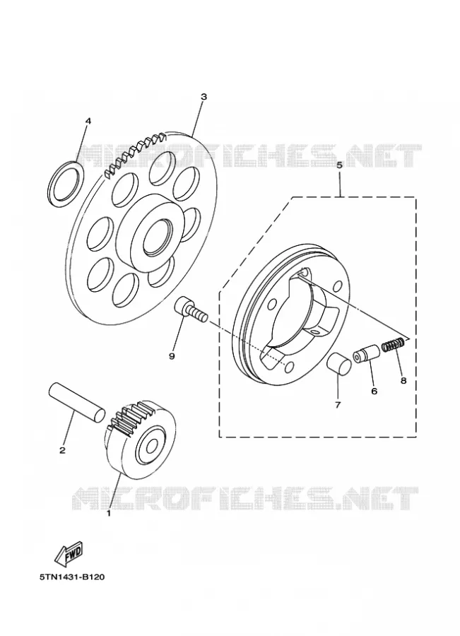 STARTMOTOR KOPPELINGS Yamaha SCOOTER 110 2010 CRYPTON  T110C