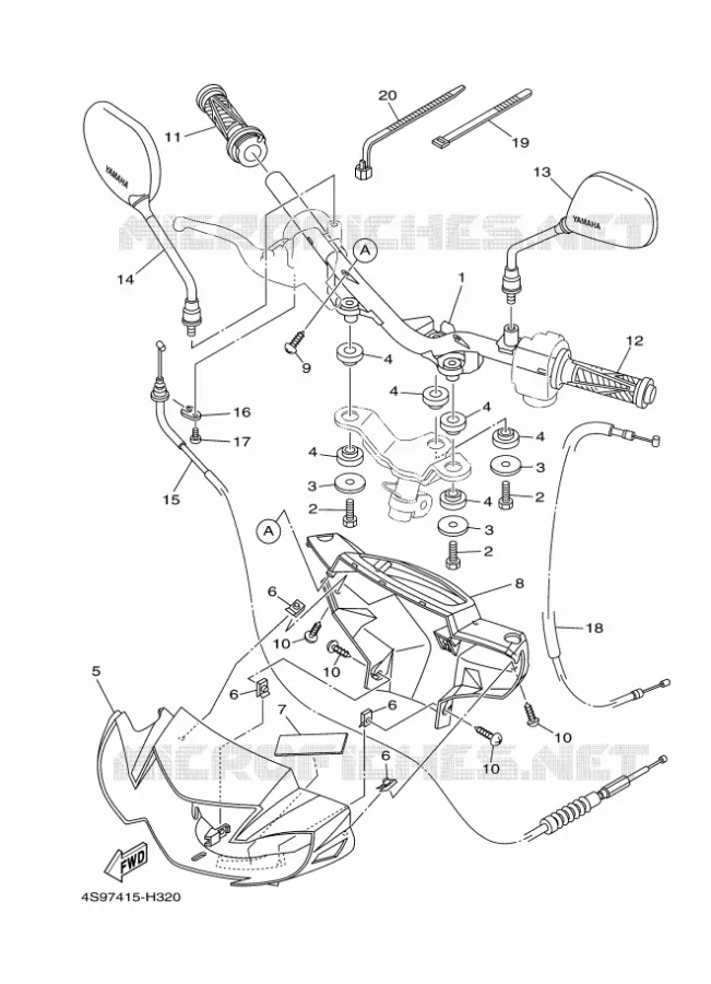 STUUR / KABEL Yamaha SCOOTER 110 2010 CRYPTON  T110C