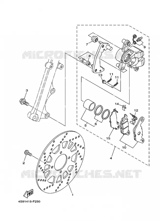 REMKLAUW VOOR Yamaha SCOOTER 110 2010 CRYPTON  T110C