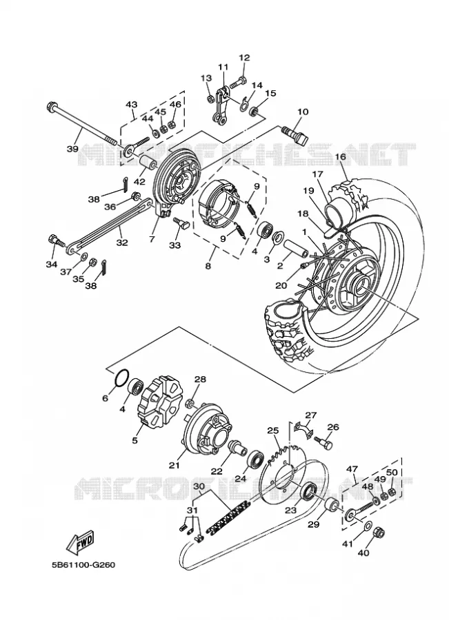 ACHTERWIEL Yamaha MOTO 110 2015 TTR-E  TT-R110E