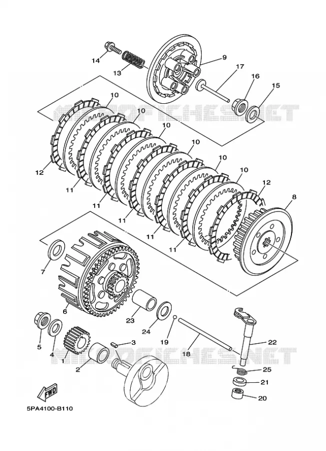 STARTMOTOR KOPPELINGS Yamaha MOTO 85 2014 YZ GRANDES ROUES  YZ85LW