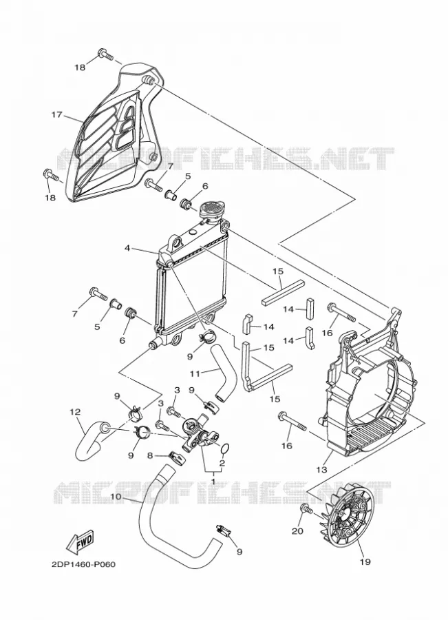 RADIATEUR / SLANG Yamaha SCOOTER 125 2015 NMAX  GPD125-A