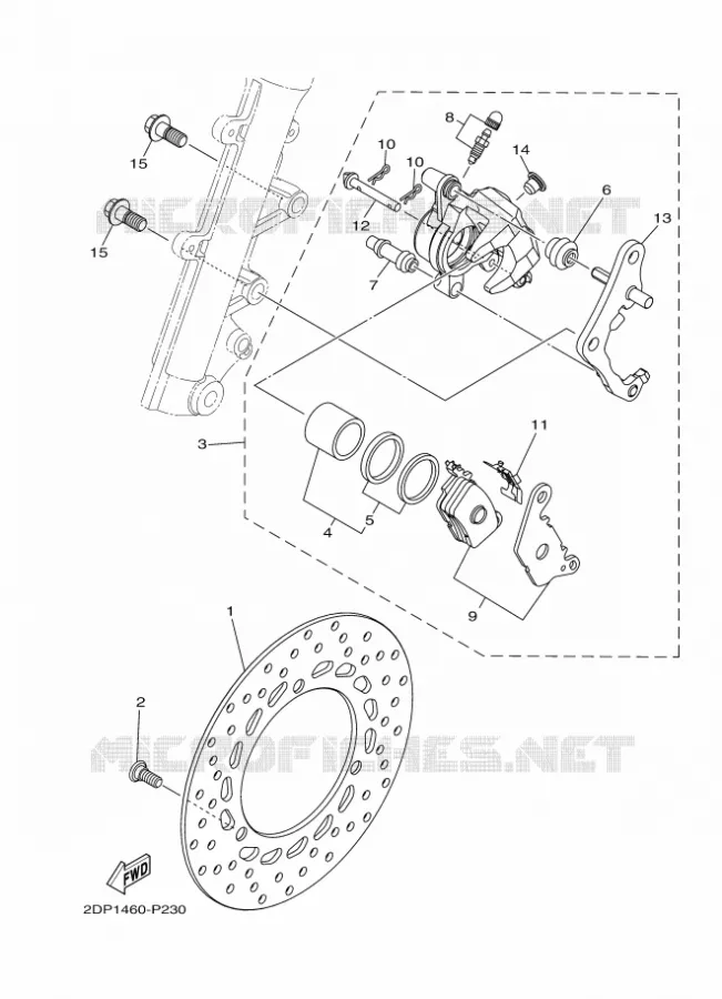 REMKLAUW VOOR Yamaha SCOOTER 125 2015 NMAX  GPD125-A