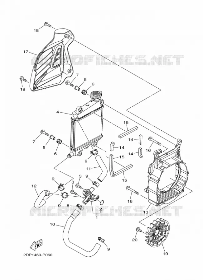 RADIATEUR / SLANG Yamaha SCOOTER 125 2015 OCITO  GPD125-A