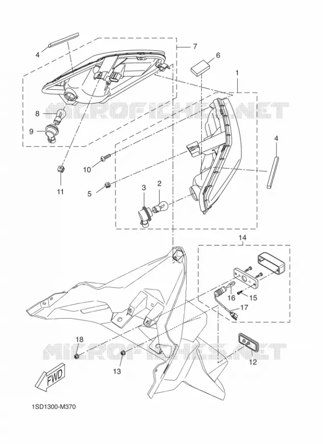 ACHTERLICHT Yamaha SCOOTER 125 2015 EVOLIS  YP125R