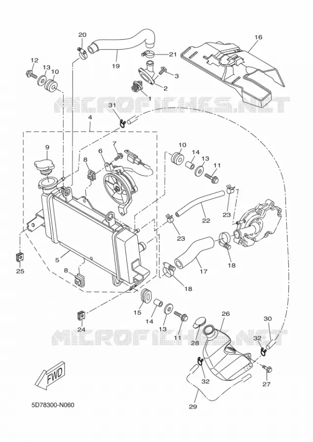 RADIATEUR / SLANG Yamaha MOTO 125 2014 YZF-R 125  YZF-R125