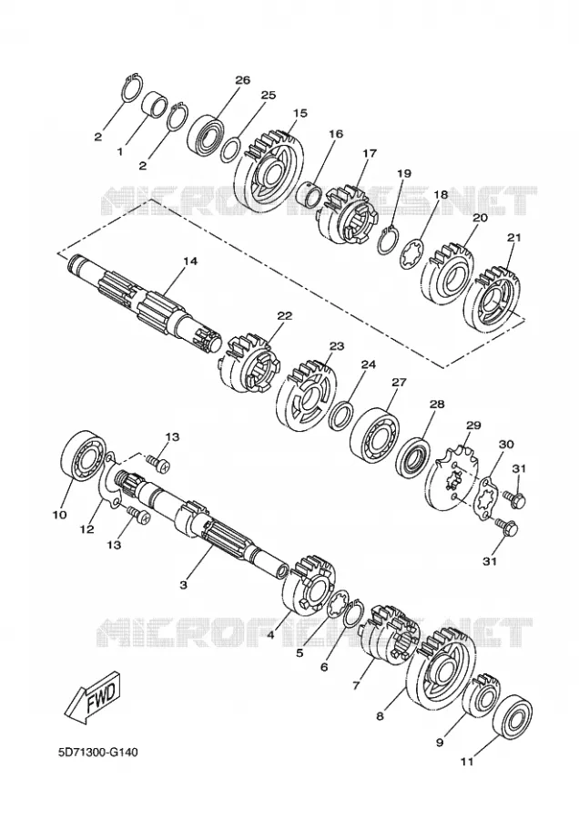 TRANSMISSIE Yamaha MOTO 125 2014 YZF-R 125  YZF-R125