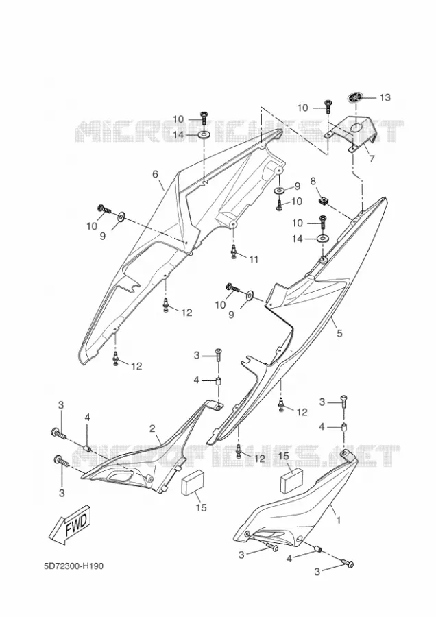 ZIJKUIPDEEL Yamaha MOTO 125 2014 YZF-R 125  YZF-R125