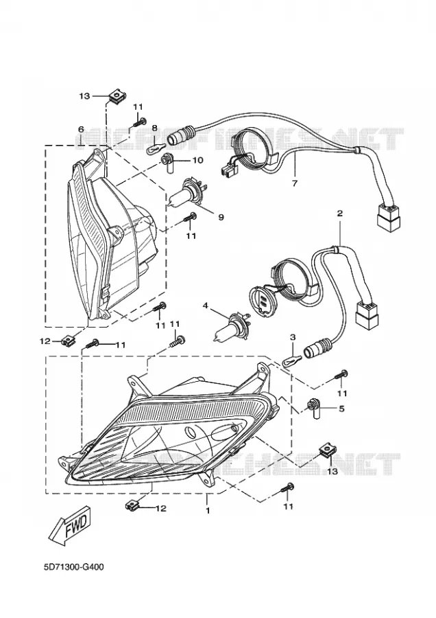 KOPLAMP Yamaha MOTO 125 2014 YZF-R 125  YZF-R125