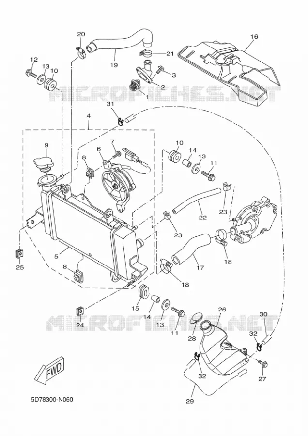 RADIATEUR / SLANG Yamaha MOTO 125 2014 YZF-R 125  YZF-R125