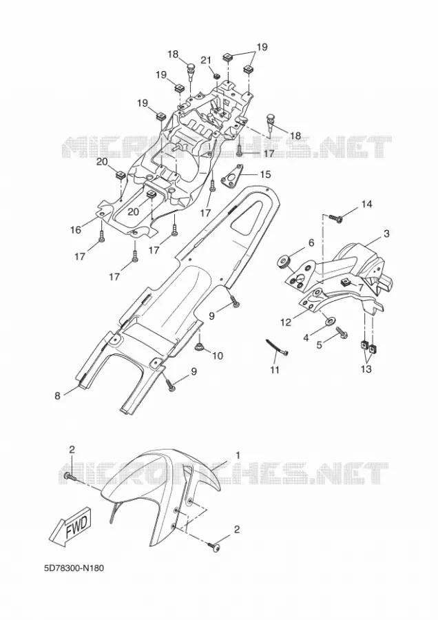 SPATBORD Yamaha MOTO 125 2014 YZF-R 125  YZF-R125