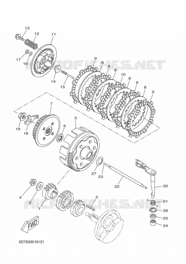STARTMOTOR KOPPELINGS Yamaha MOTO 125 2014 YZF-R 125  YZF-R125