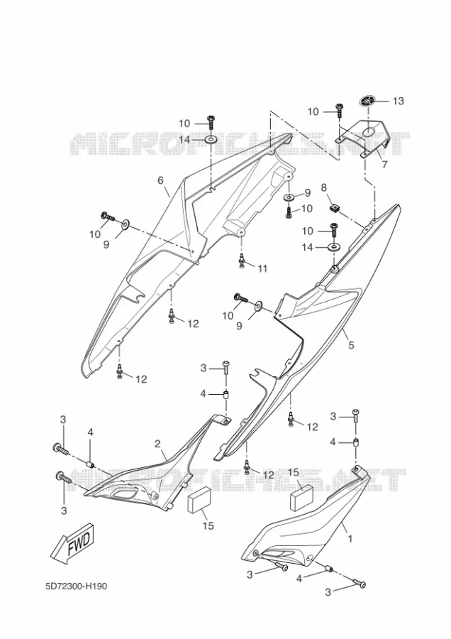 ZIJKUIPDEEL Yamaha MOTO 125 2014 YZF-R 125  YZF-R125