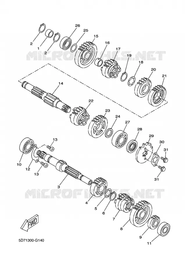 TRANSMISSIE Yamaha MOTO 125 2014 YZF-R 125  YZF-R125
