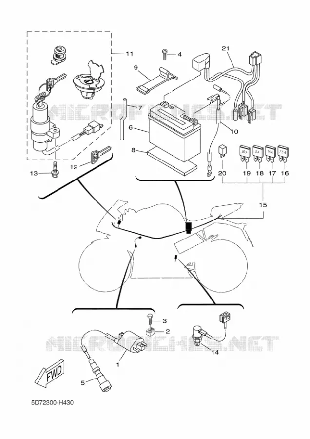ELECTRISCH 1 Yamaha MOTO 125 2013 YZF-R 125  YZF-R125