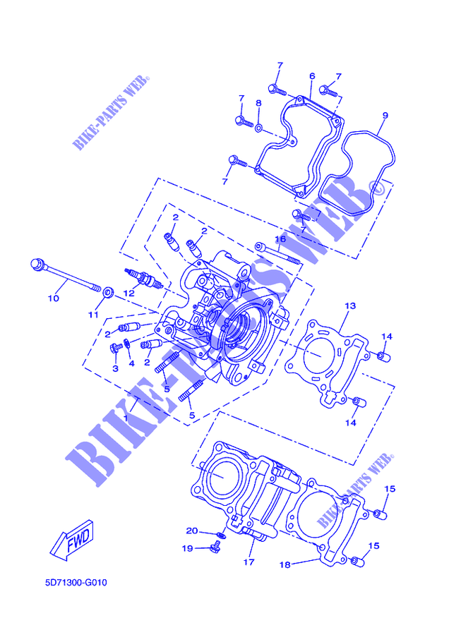 CILINDERKOP voor Yamaha YZF-R 125 ABS 2016