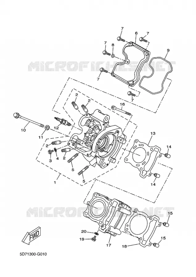 CILINDERKOP Yamaha MOTO 125 2016 R125  YZF-R125A