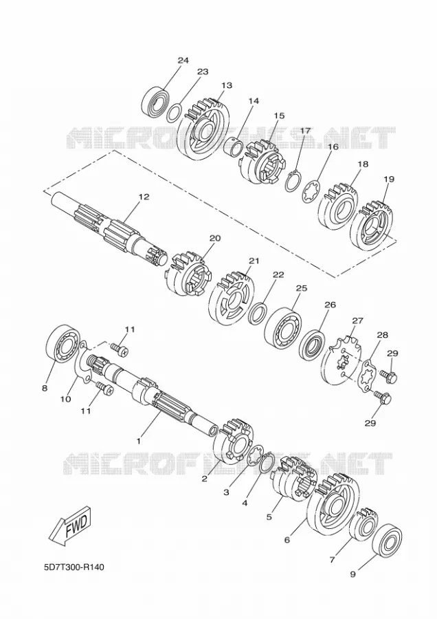 TRANSMISSIE Yamaha MOTO 125 2016 R125  YZF-R125A