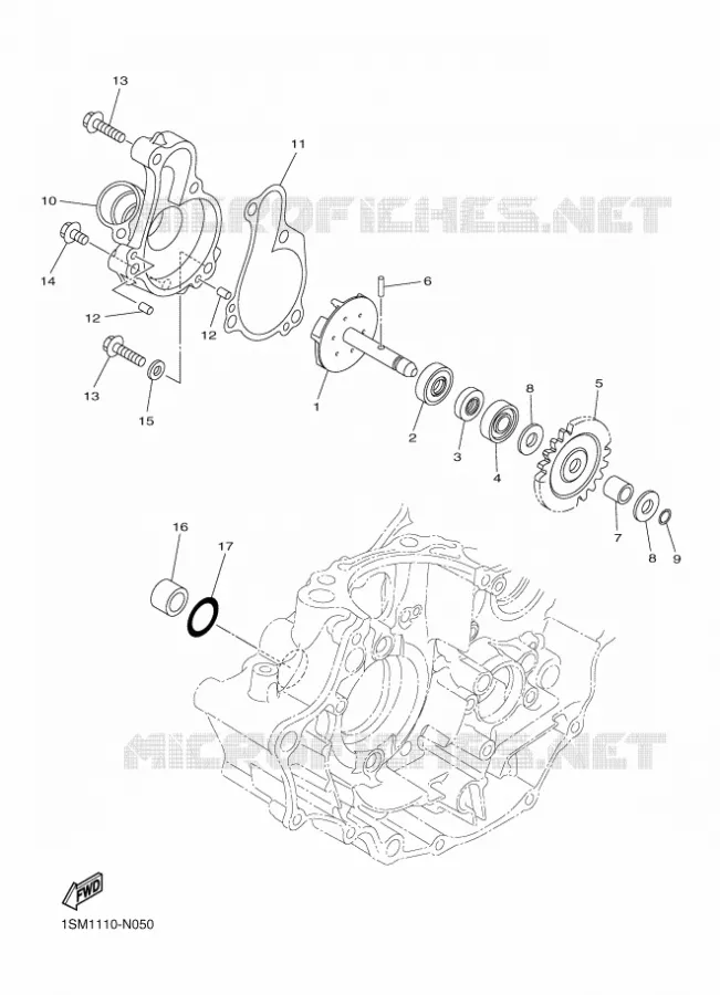 WATERPOMP / SLANGEN Yamaha MOTO 250 2015 WRF  WR250F