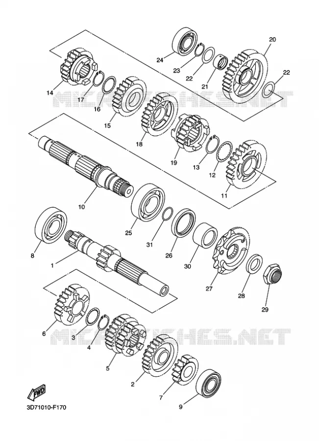 TRANSMISSIE Yamaha MOTO 250 2014 WR-R  WR250R