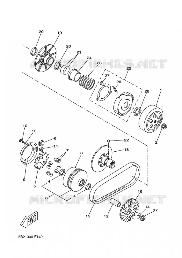 STARTMOTOR KOPPELINGS Yamaha SCOOTER 250 2016 XMAX  YP250RA