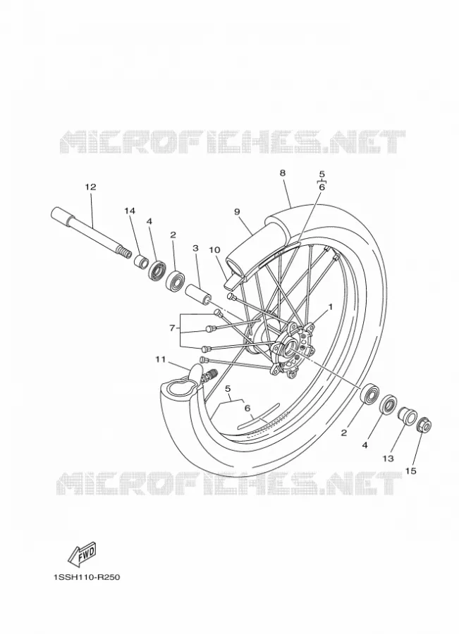 VOORWIEL Yamaha MOTO 250 2016 YZ  YZ250