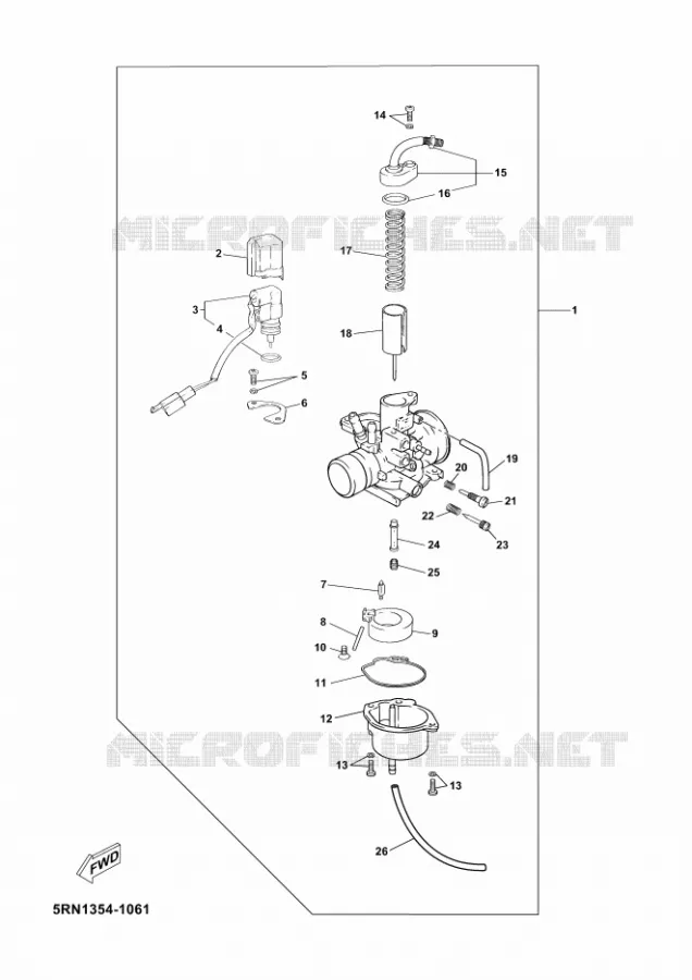CARBURATEUR  Yamaha SCOOTER 50 2015 JOG R  CS50