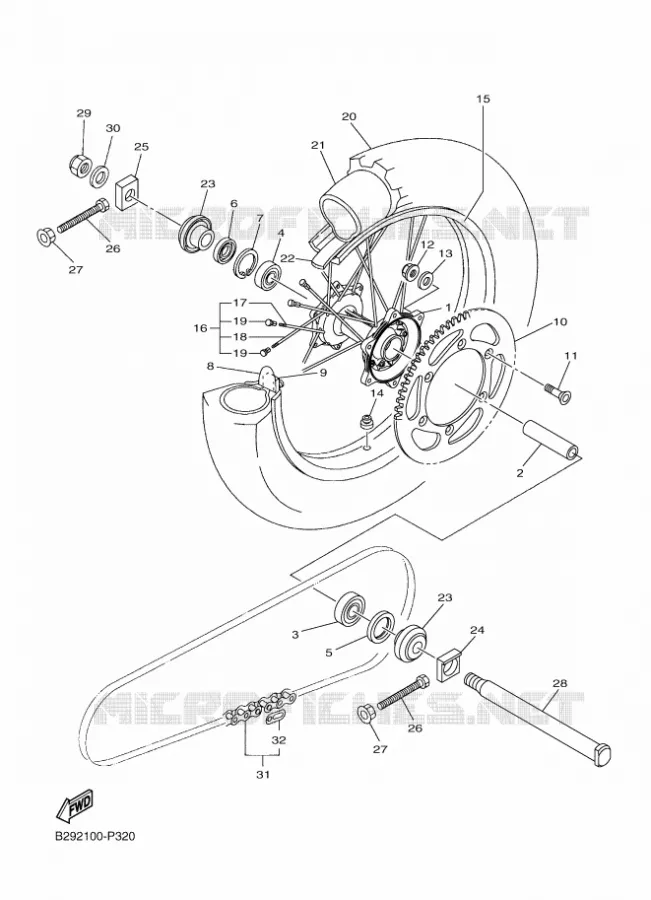 ACHTERWIEL Yamaha MOTO 250 2015 YZ  YFM700FWAD