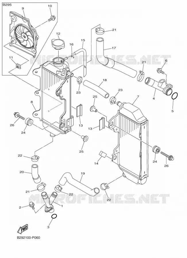 RADIATEUR / SLANG Yamaha MOTO 250 2015 YZ  YFM700FWAD