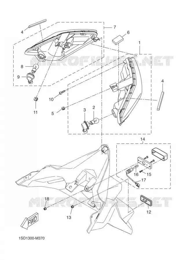 ACHTERLICHT Yamaha SCOOTER 400 2015 XMAX ABS  YP400RA