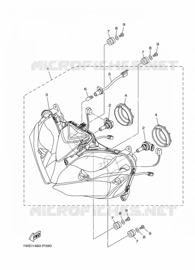 KOPLAMP Yamaha MOTO 300 2015 R3 ABS  YZF-R3A