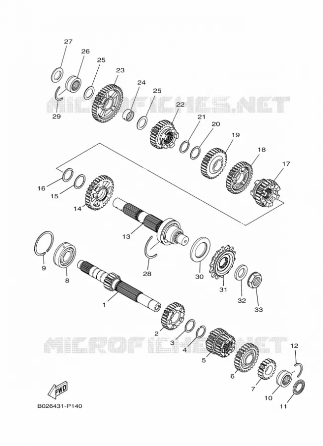 TRANSMISSIE Yamaha MOTO 300 2015 R3 ABS  YZF-R3A