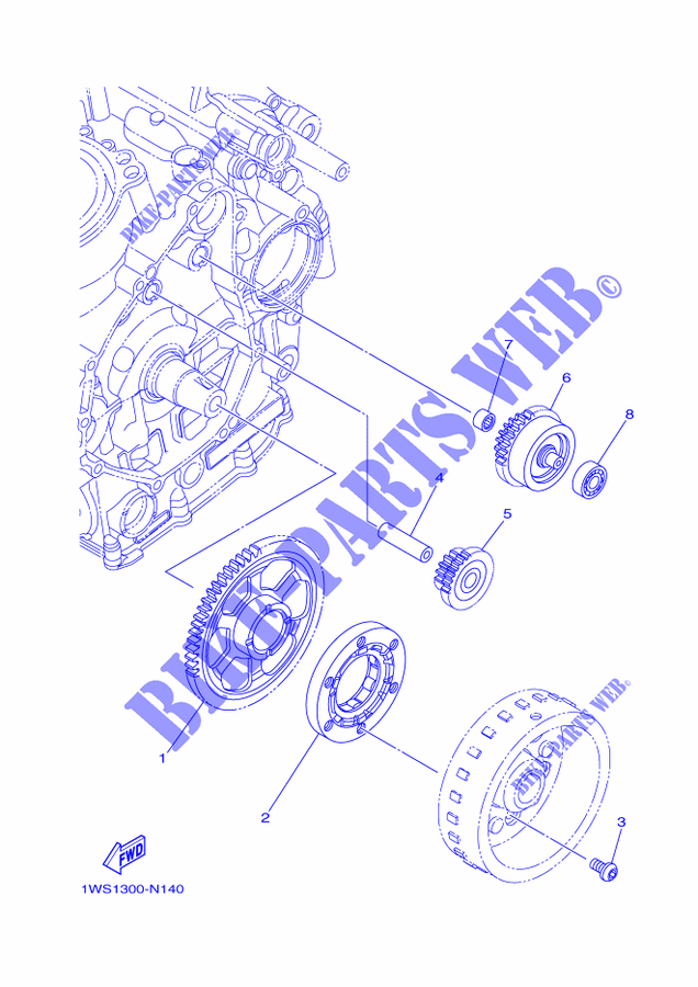 STARTMOTOR voor Yamaha MT07A 2015