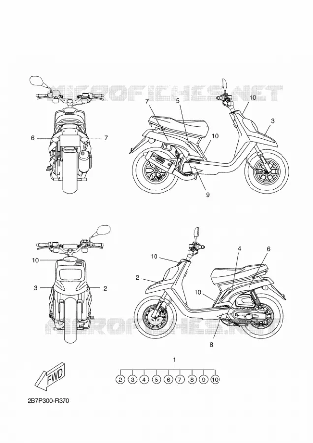 STICKER Yamaha SCOOTER 50 2016 BWS  CW50N