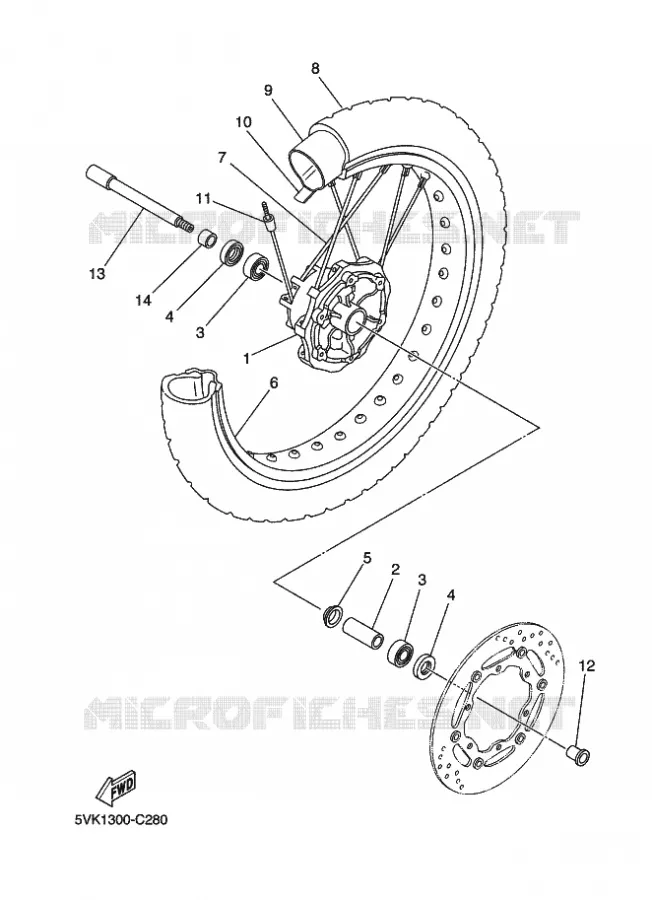 VOORWIEL Yamaha MOTO 660 2010 XTR  XT660R