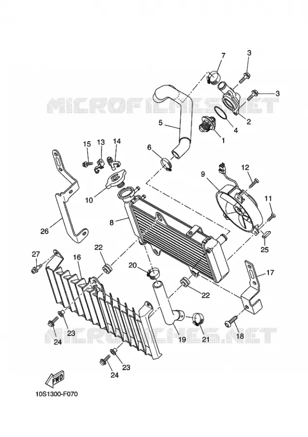 RADIATEUR / SLANG Yamaha MOTO 660 2010 XTX  XT660X