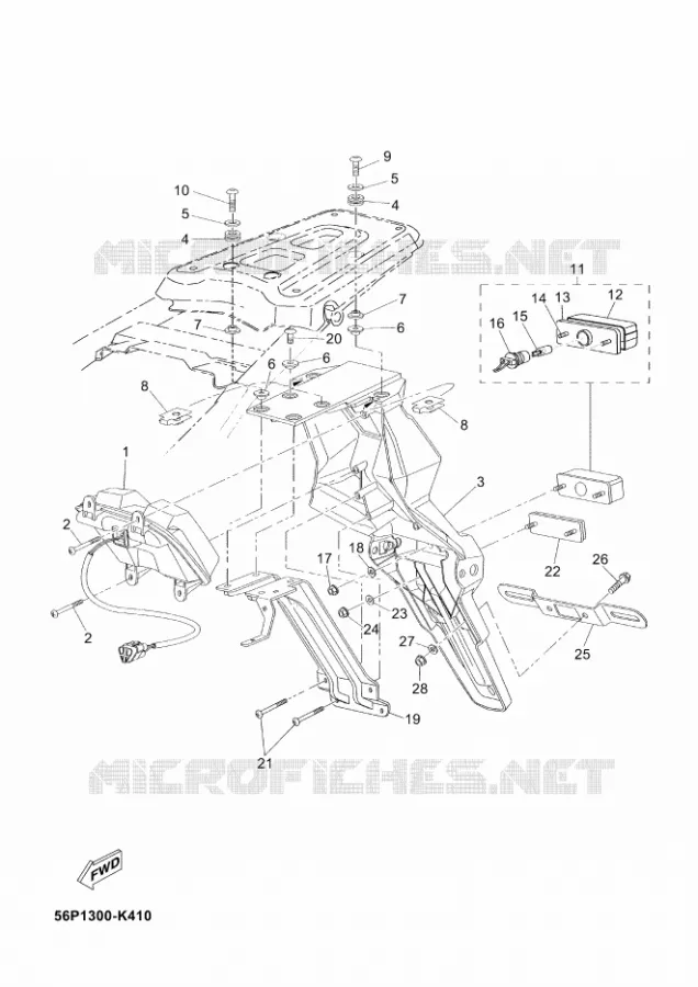 ACHTERLICHT Yamaha MOTO 660 2015 XTZ TENERE  XT660Z