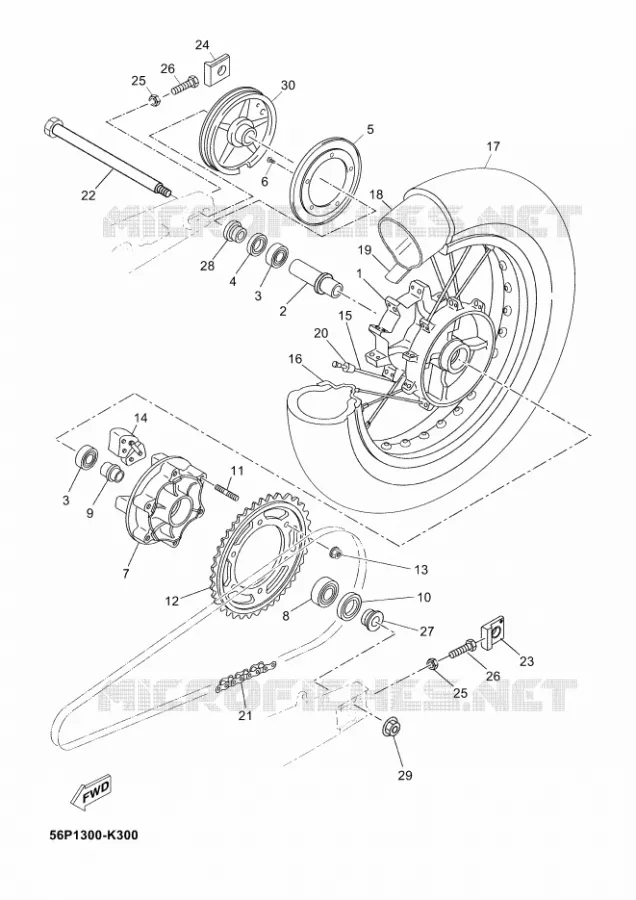 ACHTERWIEL Yamaha MOTO 660 2015 XTZ TENEREABS  XT660ZA