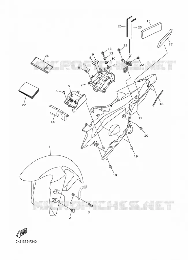 SPATBORD Yamaha MOTO 1000 2015 R1M  YZF-R1M